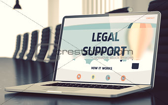 Legal Support Concept on Laptop Screen. 3D.