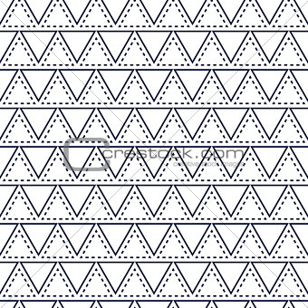 Line triangle blue seamless vector pattern.