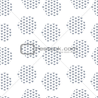 Textured rhombuses blue seamless vector pattern.