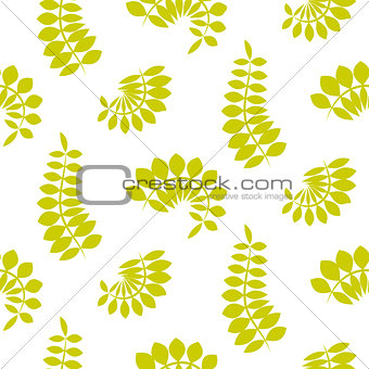 Fern green leaves seamless vector pattern.