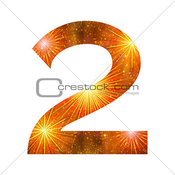 Number of orange firework, two