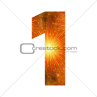 Number of orange firework, one