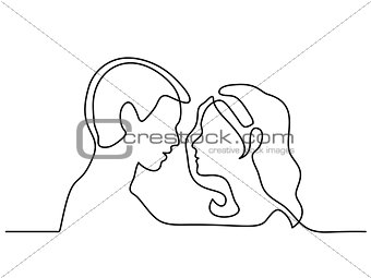 Man and Woman silhouettes in love