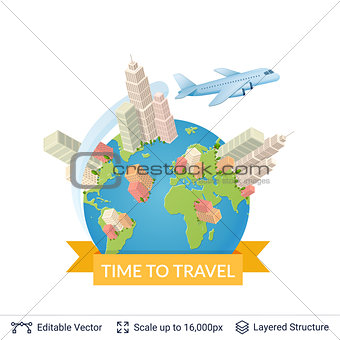 Travel vector background.