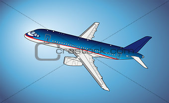 Modern russian airliner. Vector illustration