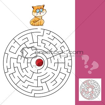 Kitten And Wool Ball - Maze Game with Solution