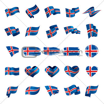 Iceland flag, vector illustration