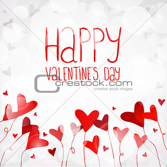 Vector light background with red hearts
