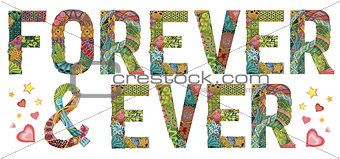 Forever and ever. Vector decorative zentangle object