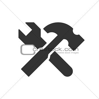 Wrench and hammer icon