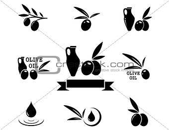 concept olive product symbol set
