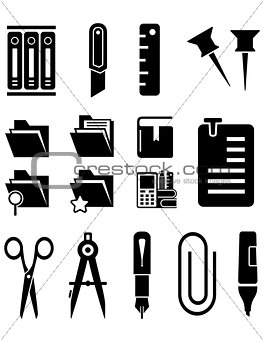stationery isolated icons set