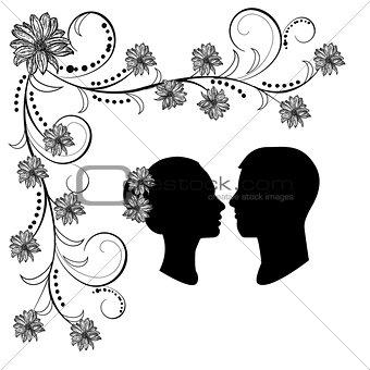wedding silhouette with flourishes