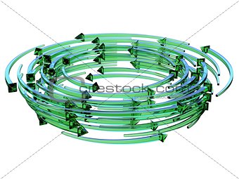 Green transparent arrows wreath 3D