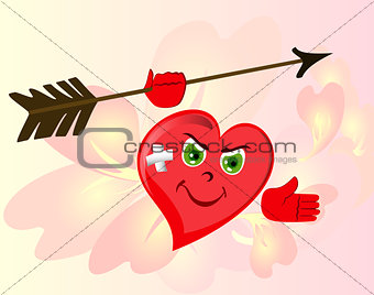 Angry red Heart to Valentine's Day. Emoji. EPS10 vector illustration