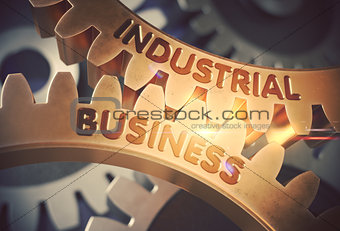 Industrial Business on Golden Gears. 3D Illustration.