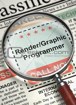 Rendergraphic Programmer Job Vacancy. 3D.