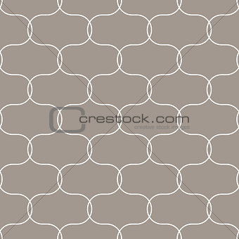 Quatrefoil oval taupe seamless vector pattern.