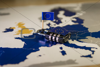 Padlock over EU map, GDPR metaphor