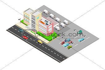 Isometric delivery business with landscape