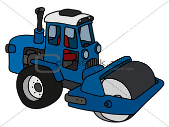 The blue road roller