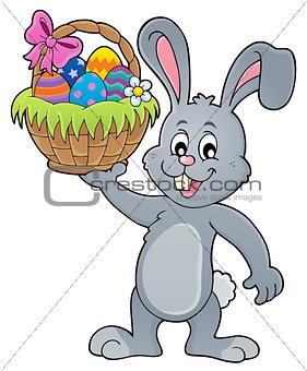 Bunny holding Easter basket topic 1