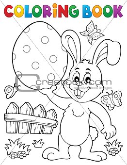 Coloring book Easter rabbit theme 9