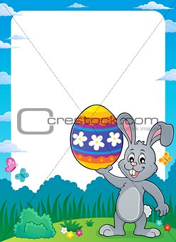 Frame with Easter bunny topic 9