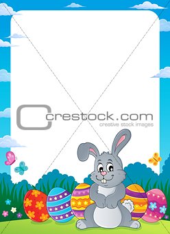 Frame with Easter rabbit thematics 1