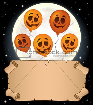 Small parchment and Halloween balloons 1