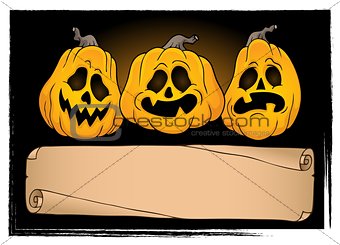 Wide parchment and Halloween pumpkins 3