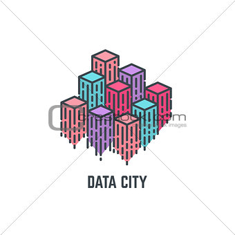 Data city skyscrapers