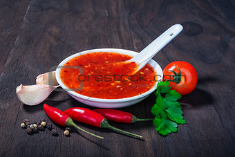 red hot sweet chilli sauce