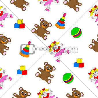 Seamless texture consisting of toys.