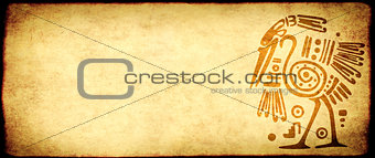 Grunge background with American Indian traditional patterns