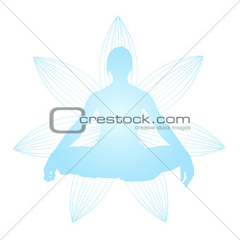 Silhouette of woman in lotus pose - meditation and spirituality