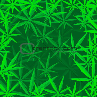 Green Cannabis Leaves Background