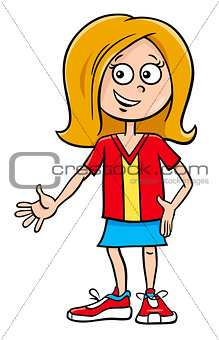kid girl character cartoon illustration