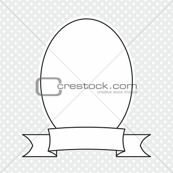 Vector photo frame and white polka dots on grey background