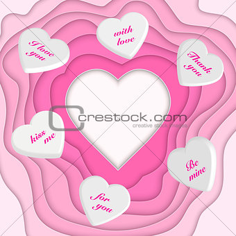 paper cut heart and 3d hearts