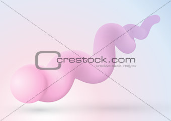 3D fluid style shape in pastel colours