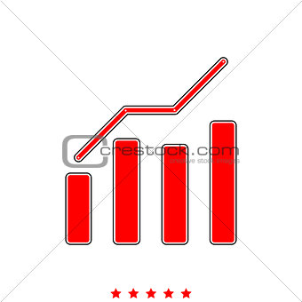 Growth chart it is icon .