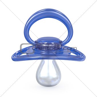 Blue baby pacifier front view 3D