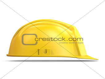 Yellow safety helmet side view 3D