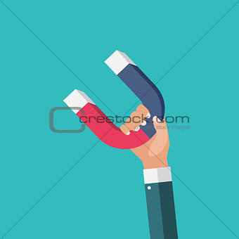Magnet Icon Sign Symbol in Modern Flat Style. Vector Illustration