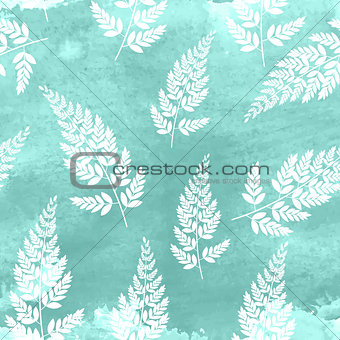 Abstract Natural Spring Seamless Pattern Background with Leaves. Vector Illustration