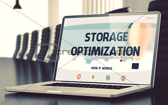 Storage Optimization Concept on Laptop Screen. 3D.