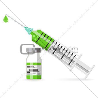 Plastic Medical Syringe and Vial Icon