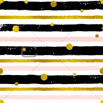 Seamless pattern with golden circles
