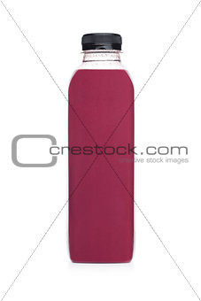 Bottle of healthy red fruit juice smoothie